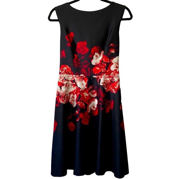 Adrianna Papell Floral Dress Dress Women’s Size 2 Black Red - Picture 1 of 3